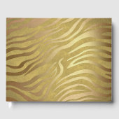 Golden Bronze Zebra Print Oerwoud Safari Glam Gastenboek (Voorkant)