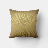 Golden Bronze Zebra Print Oerwoud Safari Glam Kussen (Achterkant)