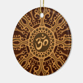 Golden Brown Aum Star Keramisch Ornament (Links)