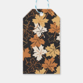 Golden Brown Autumn Pattern Black Ver Cadeaulabel (Voorkant)