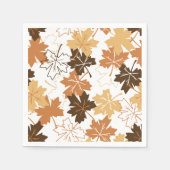 Golden Brown Autumn Pattern White Ver Servet (Voorkant)