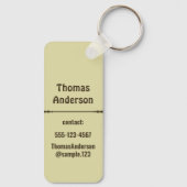 Golden Brown Color Combination Sleutelhanger (Achterkant)