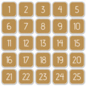 Golden Brown Customizable Square Number Stickers  (Voorkant)