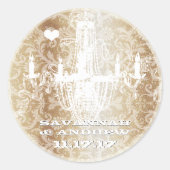 Golden Brown Damask Chandelier Stickers (Voorkant)