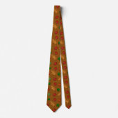 Golden Brown Fall Leaves Pattern Tie Stropdas (Voorkant)