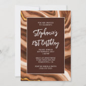 Golden Brown Faux Agate Bold 21st Birthday Kaart (Voorkant)