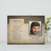 Golden Brown Funeral Memorial Service Programme (Staand voorkant)