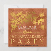 Golden Brown Housewarming Party uitnodiging (Voorkant)