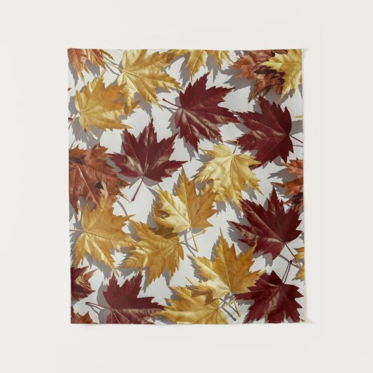 Golden Brown Maple Leaf Pattern Wandkleed (Voorkant)
