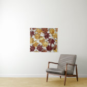 Golden Brown Maple Leaf Pattern Wandkleed (In Situ (horizontaal))