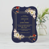 Golden bruiloft kaart (Staand voorkant)