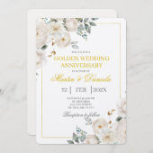 Golden bruiloft kaart (Voorkant / Achterkant)