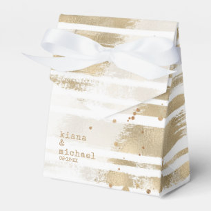 Golden Brush Stroke Stripes Wedding ID655 Bedankdoosjes