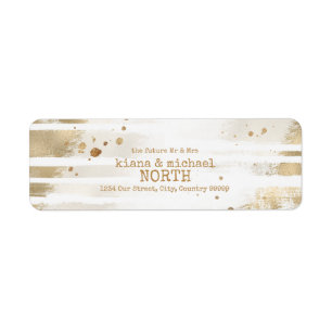 Golden Brush Stroke Stripes Wedding ID655 Etiket