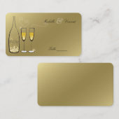 Golden Bubble Champagne Bubbles Chic Wedding Party Plaatskaartje (Voorkant / Achterkant)