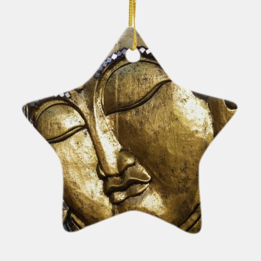 Golden Buddha Blessing Inspirerend Love Keramisch Ornament (Achterkant)