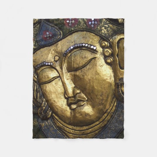 Golden Buddha Blessing Meditation Fleece Blanket (Voorkant)