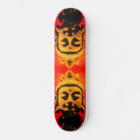 Golden Buddha Head Skateboard (Voorkant)
