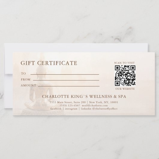Golden Buddha – Salon QR Code Gift Certificate (Voorkant)