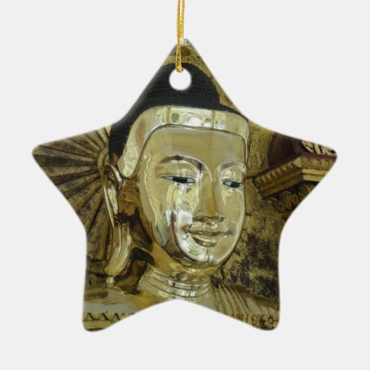 Golden Buddha Statue Inspirerend Love Keramisch Ornament (Voorkant)