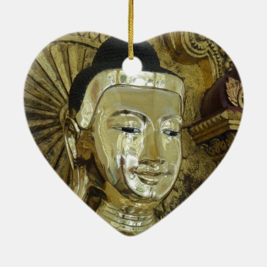 Golden Buddha Statue Inspirerend Love Keramisch Ornament (Achterkant)