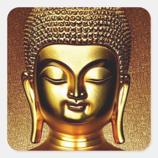 Golden Buddha Vierkante Sticker (Voorkant)