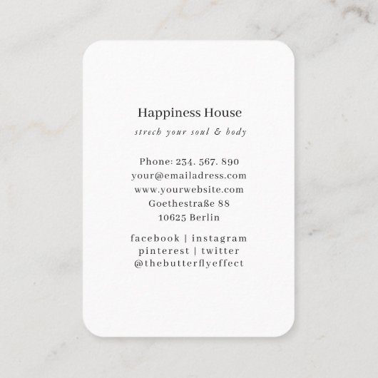 Golden Buddha – Yoga Reiki Meditation Visitekaartje (Achterkant)