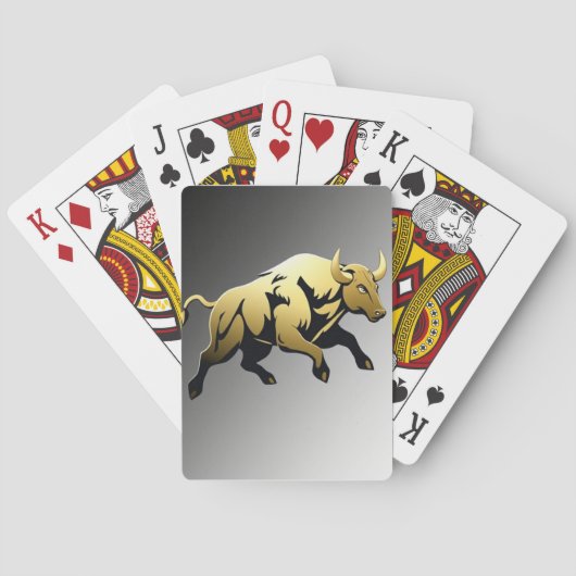 Golden Bull – Strength & Prosperity Emblem Pokerkaarten (Achterkant)