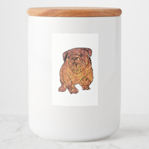 Golden Bulldog Frans aangepaste voedselcontainer l Etiket