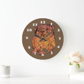 Golden Bulldog ronde (grote) wandklok Grote Klok (Huis)