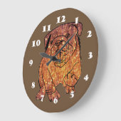 Golden Bulldog Round (Grande horloge murale) (Angle)