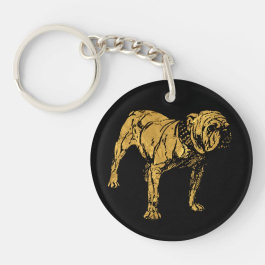 Golden Bulldog Sleutelhanger (Voorkant)