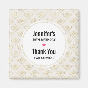 Golden Bumble Bee met een kroonpatroon Dank u Magneet