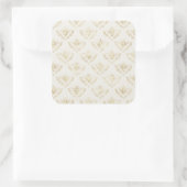 Golden Bumble Bee met kroonpatroon Vierkante Sticker (Tas)