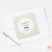 Golden Bumble Bee met kroonpatroon Vierkante Sticker (Envelop)