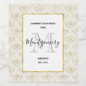 Golden Bumble Bee met kroonpatroonwijn Wijn Etiket (Enkel label)