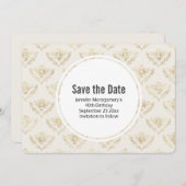 Golden Bumble Bee Pattern bewaart de datum Save The Date (Voorkant / Achterkant)