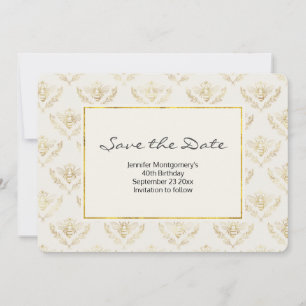 Golden Bumble Bee Pattern bewaart de datum Save The Date