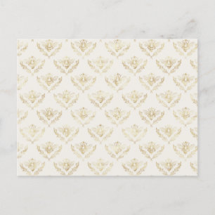 Golden Bumble Bee Pattern Briefkaart