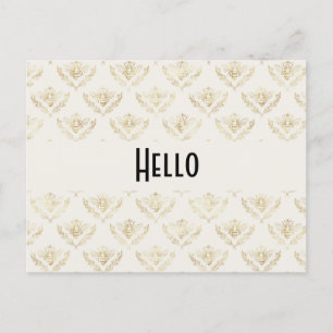 Golden Bumble Bee Pattern Hallo Briefkaart
