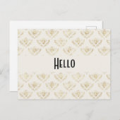 Golden Bumble Bee Pattern Hallo Briefkaart (Voorkant / Achterkant)