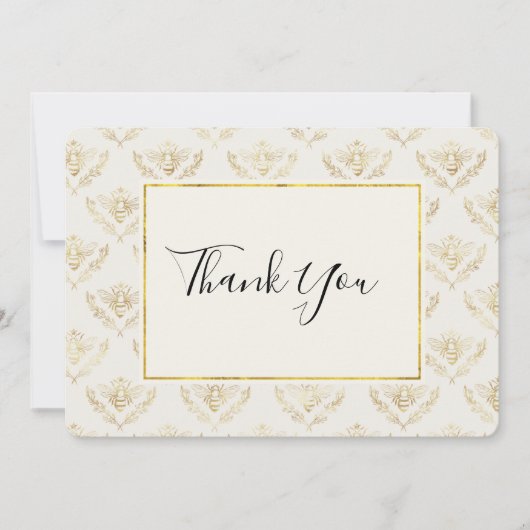 Golden Bumble Bee Pattern Hartelijk dank Bedankkaart (Voorkant)