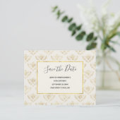 Golden Bumble Bee Pattern Save the Date Uitnodiging Briefkaart (Staand voorkant)