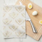 Golden Bumble Bee Pattern Theedoek (Quarter Fold)