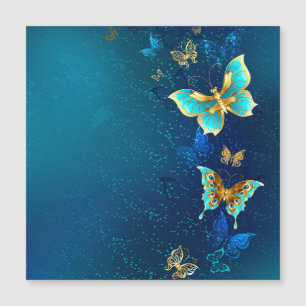 Golden Butterflies op een blauwe achtergrond