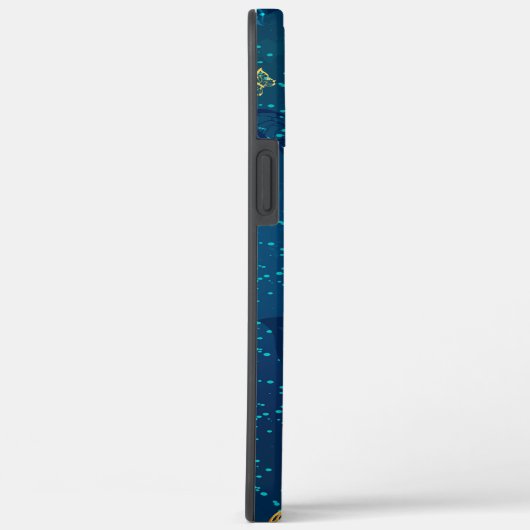 Golden Butterflies op een blauwe achtergrond Case-Mate iPhone Case (Achterkant / Rechts)