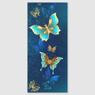 Golden Butterflies op een blauwe achtergrond Magnetische Uitnodiging