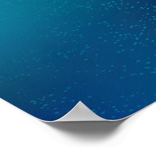 Golden Butterflies op een blauwe achtergrond Poster (Hoek)