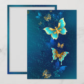 Golden Butterflies op een blauwe achtergrond Programma (Voorkant / Achterkant)