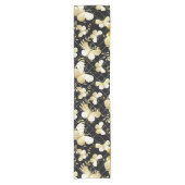 Golden butterflies Pattern 20.bw Black BG Korte Tafelloper (Voorkant)